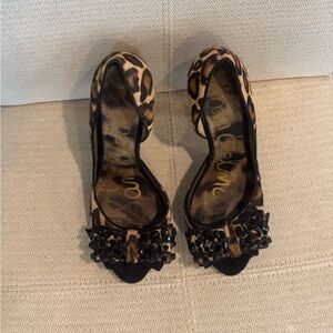 Sam Edelman Leopard Print Heels with Black Accents